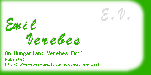 emil verebes business card